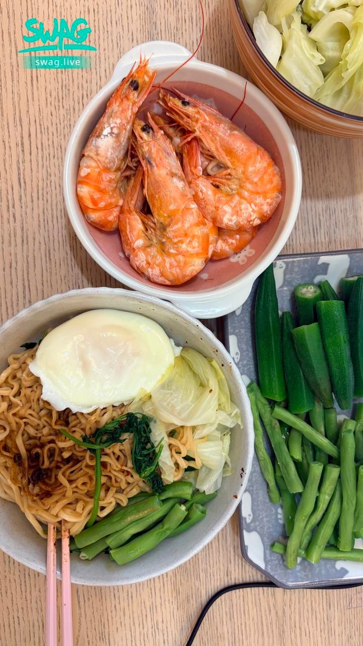 bershuka : 在家煮麵💛蛋白質與蔬菜get!