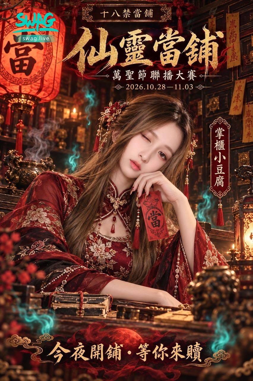 tofu__ : 🧧🏮【仙靈當舖・今晚開鋪】🏮🧧

聽說今晚的當舖，不收金銀珠寶⋯⋯只收你的心 ❤️‍🔥

👻 10/28－11/03 萬聖節聯播大賽
🔮 神秘裝扮即將登場
🩸 今晚掌櫃親自坐鎮，等你來鑑！

你敢進來，我就敢讓你捨不得離開😉

🏮 今晚直播間見！
錯過這次，可就不知道下次什麼時候開鋪了～✨

#仙靈當舖 #萬聖節變裝 #直播預告 #今晚直播見