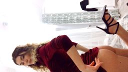  : Red dress horny masturbation