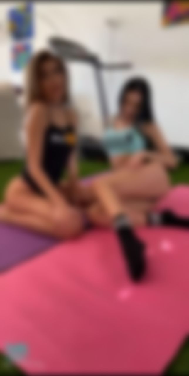t********y : two young girls play with dildo during fitness classes