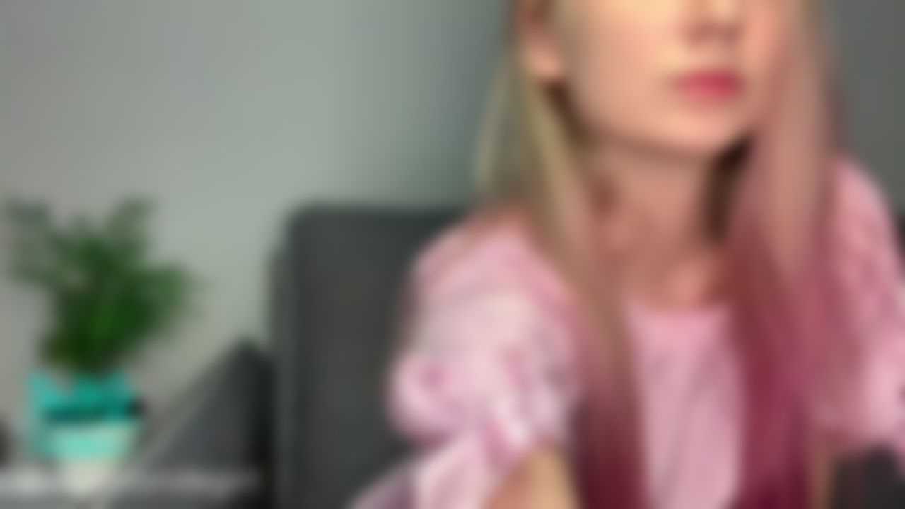 olyablondegirl : Cute girl masturbates in a pink dress