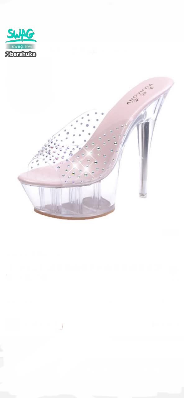  : ✨ transparent high heels ✨ ...really beautiful 🤍

The shiny luster and the nail polish on the toenails are super sexy...
