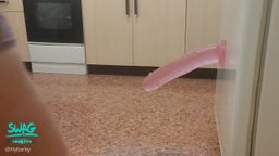 lilybarby : Pretty woman saddled a dildo and jumped on it with her tight pussy until she finished