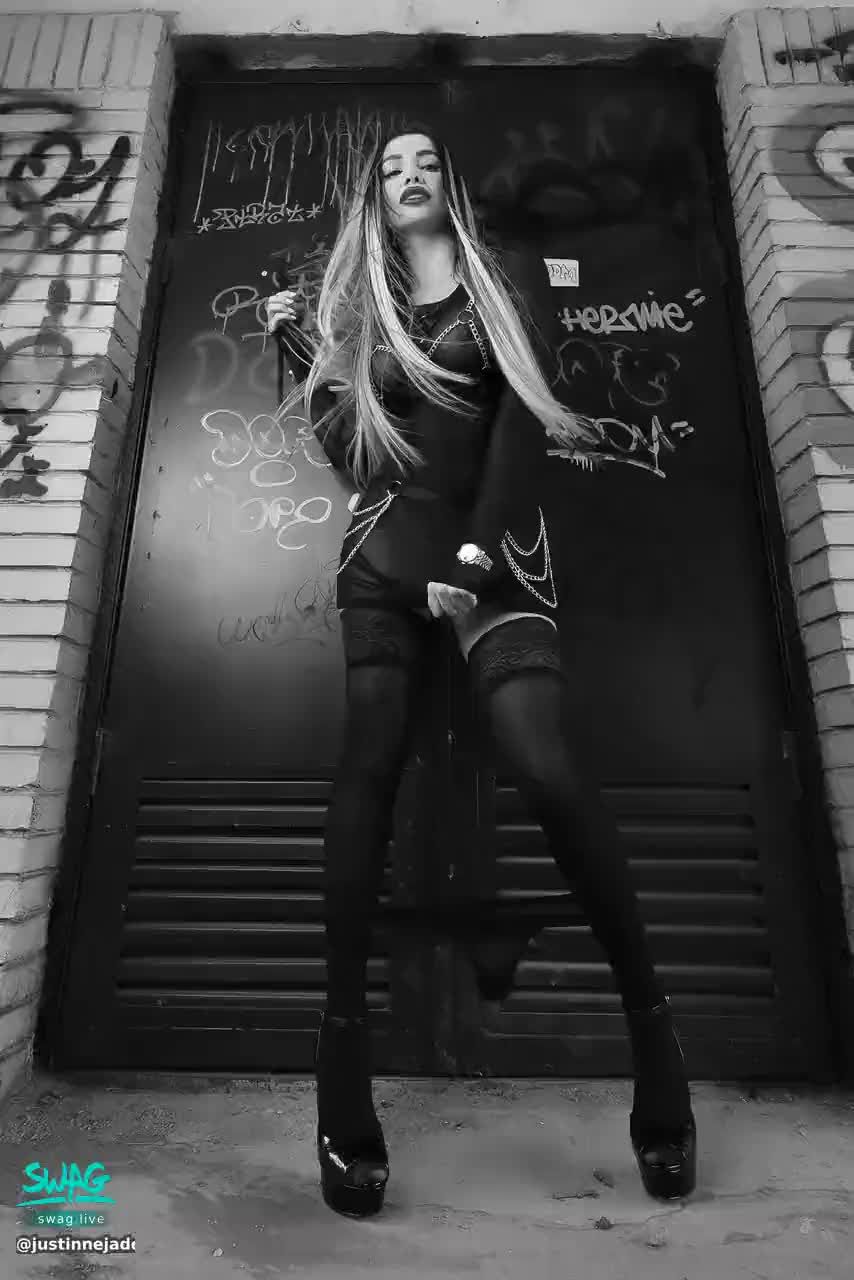 justinnejade : panties down 🔥transparent dress, I love black.🖤 What is your favorite color?