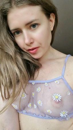 lessikitty : small tits , transparent  top cute