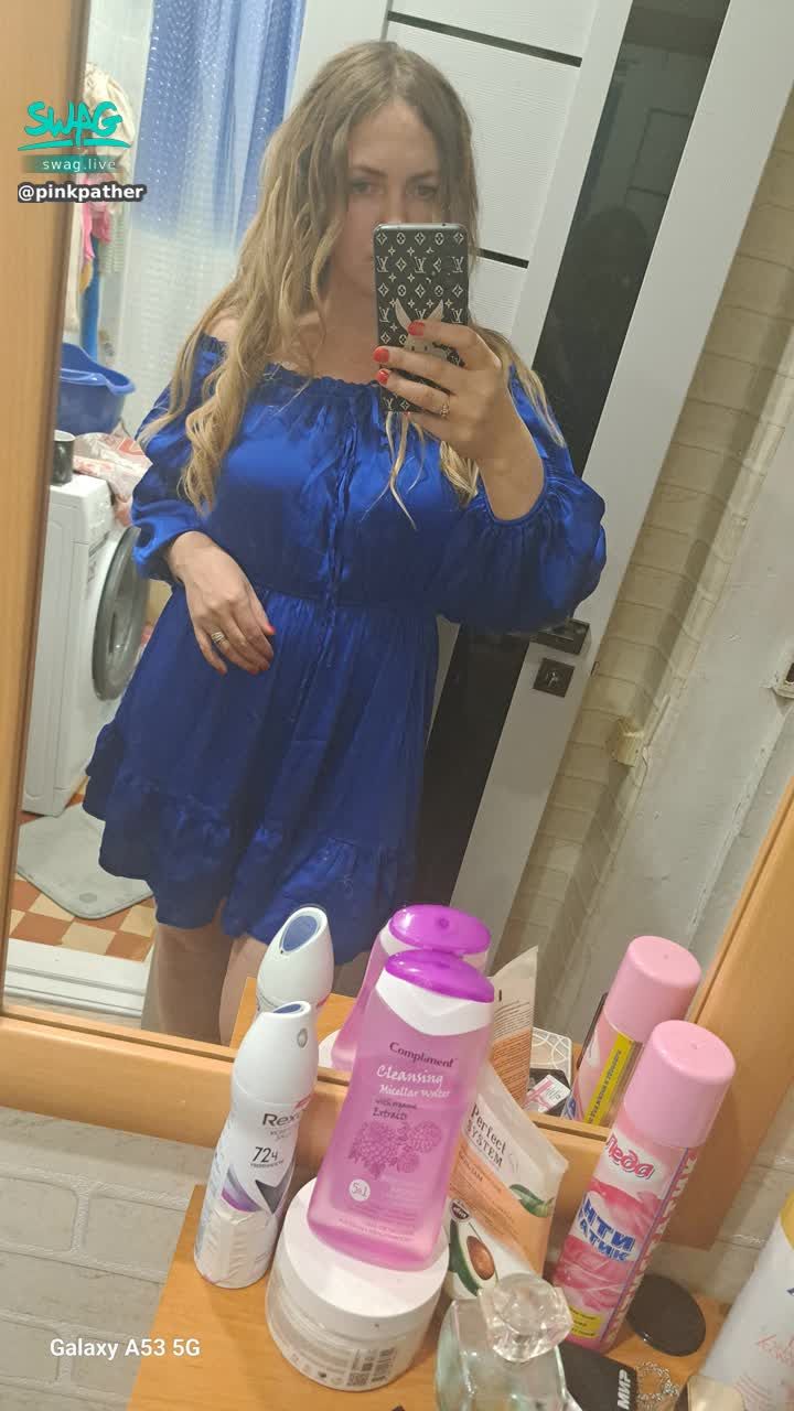 pinkpather : blue dress