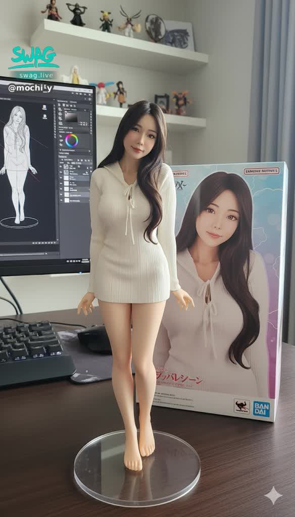 mochi_y : 這就是傳說中的『AI 本尊』嗎？
這是糬玥的模型🫶🏻🫶🏻
這會有人想買嗎？🤣