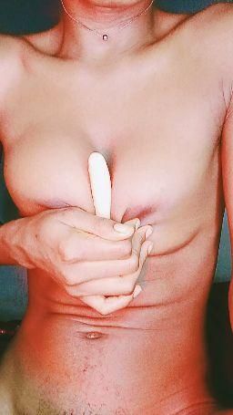 ijenebu : small dildo on my breasts