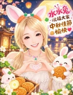  : 水水兔祝福大家中秋佳節愉快❤️